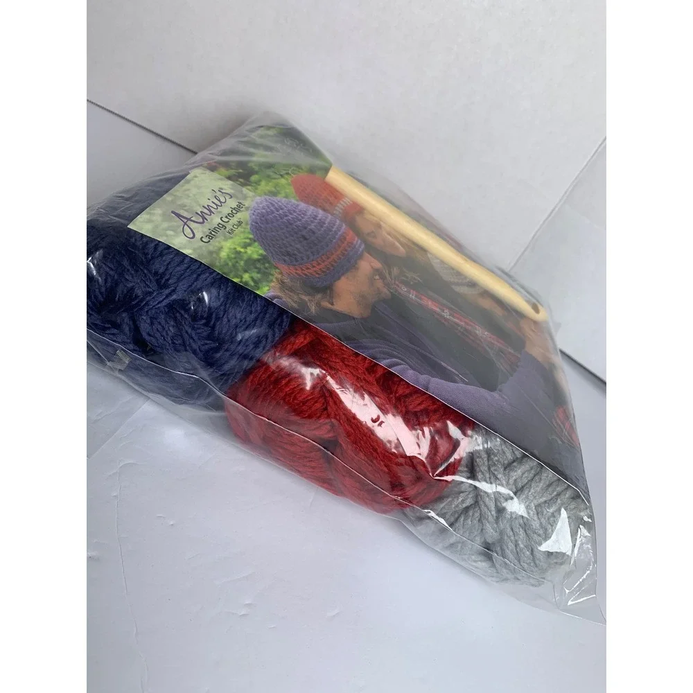 Annies Caring Crochet Kit Club Take 60 Hats Super Bulky Yarn Bamboo Hook CKC05